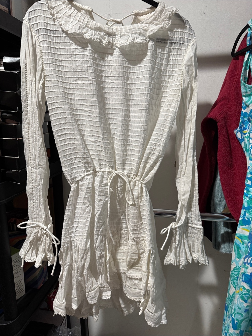 White small  Tie-Waist dress